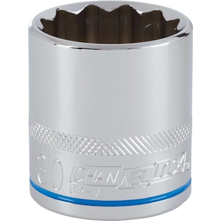 Channellock 1/2 In. Drive 30 mm 12-Point Shallow Metric Socket 397776